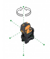 CrossPointer5 Green zelený kombinovaný křížový a bodový laser s možností použít přijímač paprsku, fotografie 3/7